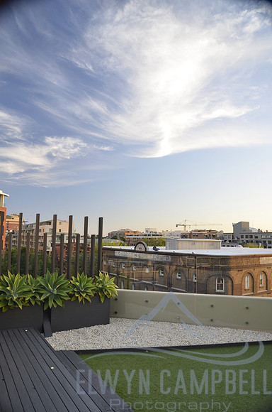 Apartment rooftop view