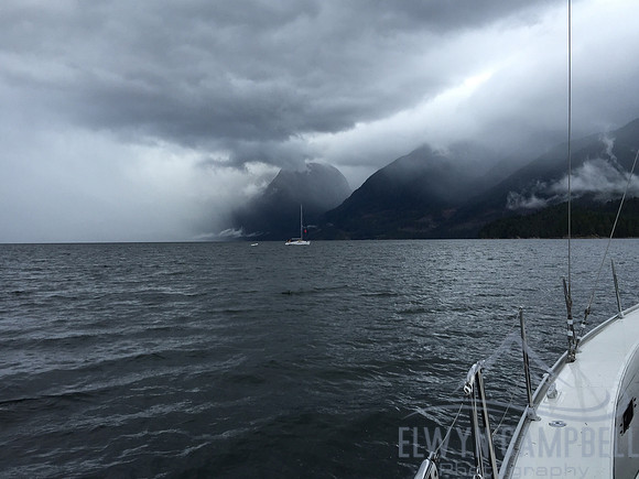 Rain coming across Desolation Sound