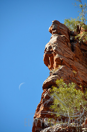 New moon from Serpentine Gorge