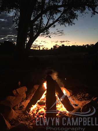 Sunset campfire