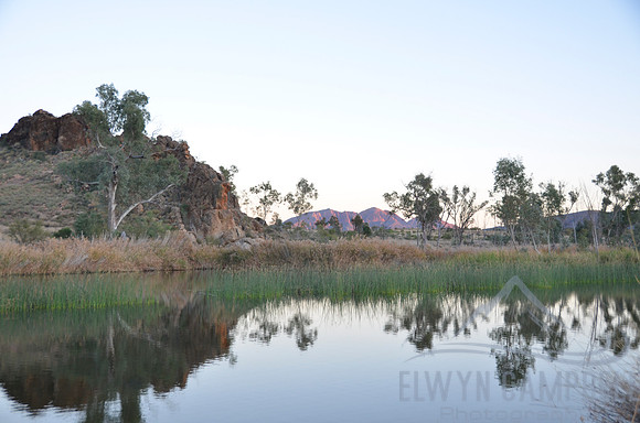 Finke River sunrise on Mount Sonder
