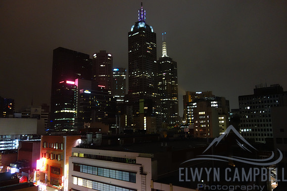 Melbourne CBD from rooftop bar
