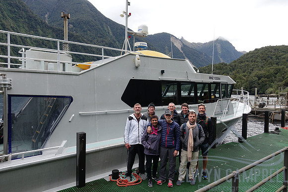 Doubtful Sound boat guests, 2 Americans, 2 French, 2 British and 2 Aussies