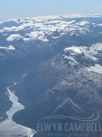 Flying in to Queenstown across Fiordland