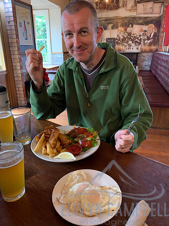 Alexandra - free sides at the pub, so fish and chips with.. eggs