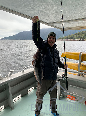 Doubtful Sound, the biggest fish catch for the day, Phil's no. 3 fish!